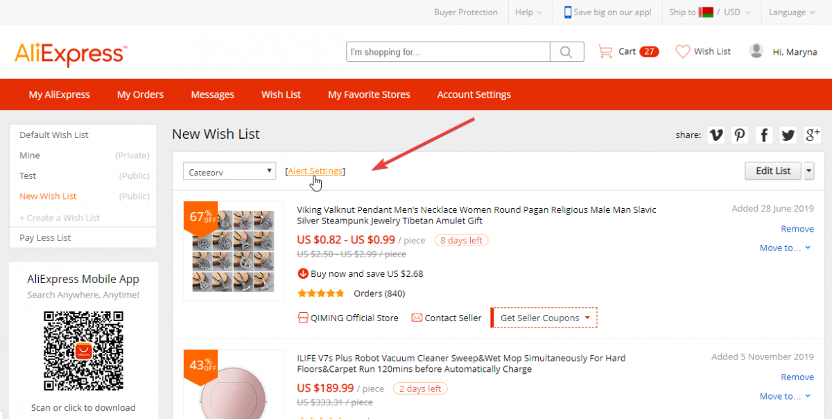 AliExpress Wish List How to Create, Add Products and Share Your Wish